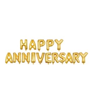 Happy Anniversary Foil Balloons in Golden