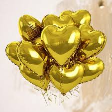 Golden Heart Shaped Foil Balloons