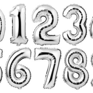 Silver Number Foil Balloon 32 inches
