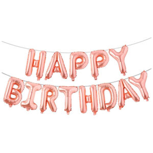 Rose Gold Happy Birthday Foil Balloons