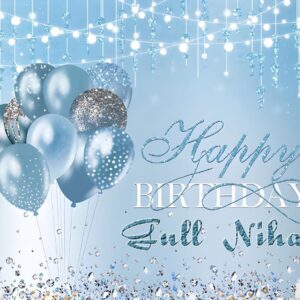 Light Blue And Silver Customise Backdrop