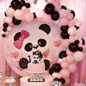 Panda theme balloon decor with backdrop