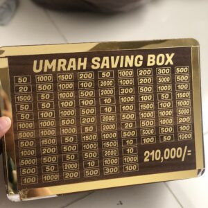 Umrah saving money box slightly defected from corners