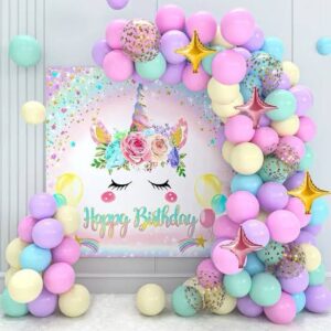 Unicorn Theme Birthday Set With Backdrop